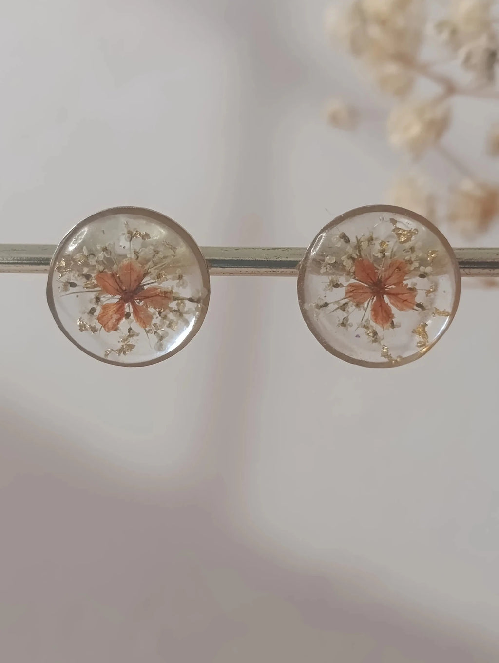 Parure florale terracotta – Fleurs séchées & pierres naturelles - A Fleur d'Or